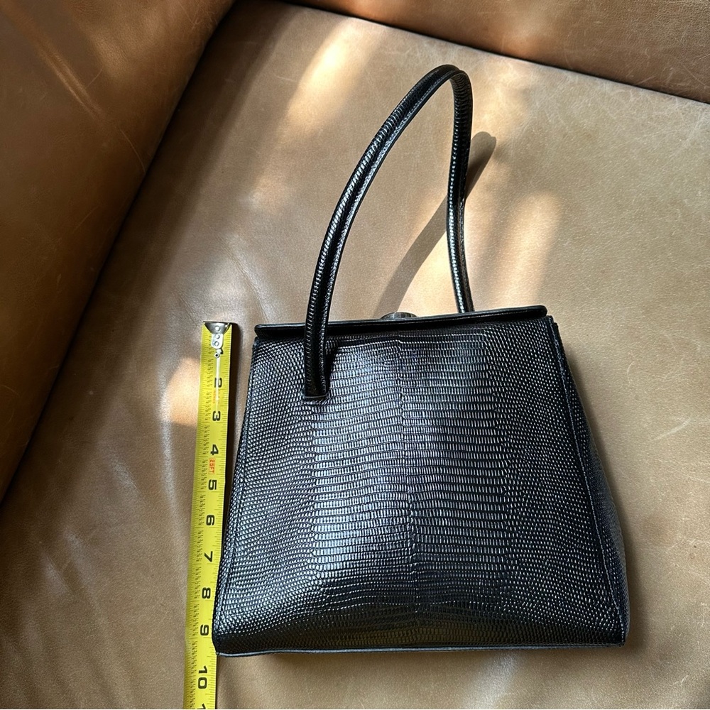 Little Liffner MADAME MADEMOISELLE black Lizard LEATHER SMALL MINI BAG PURSE - Picture 12 of 14